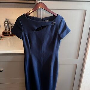 Vince Camuto Navy Cutout Sheath Dress